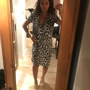 Vintage DVF black and white printed dress